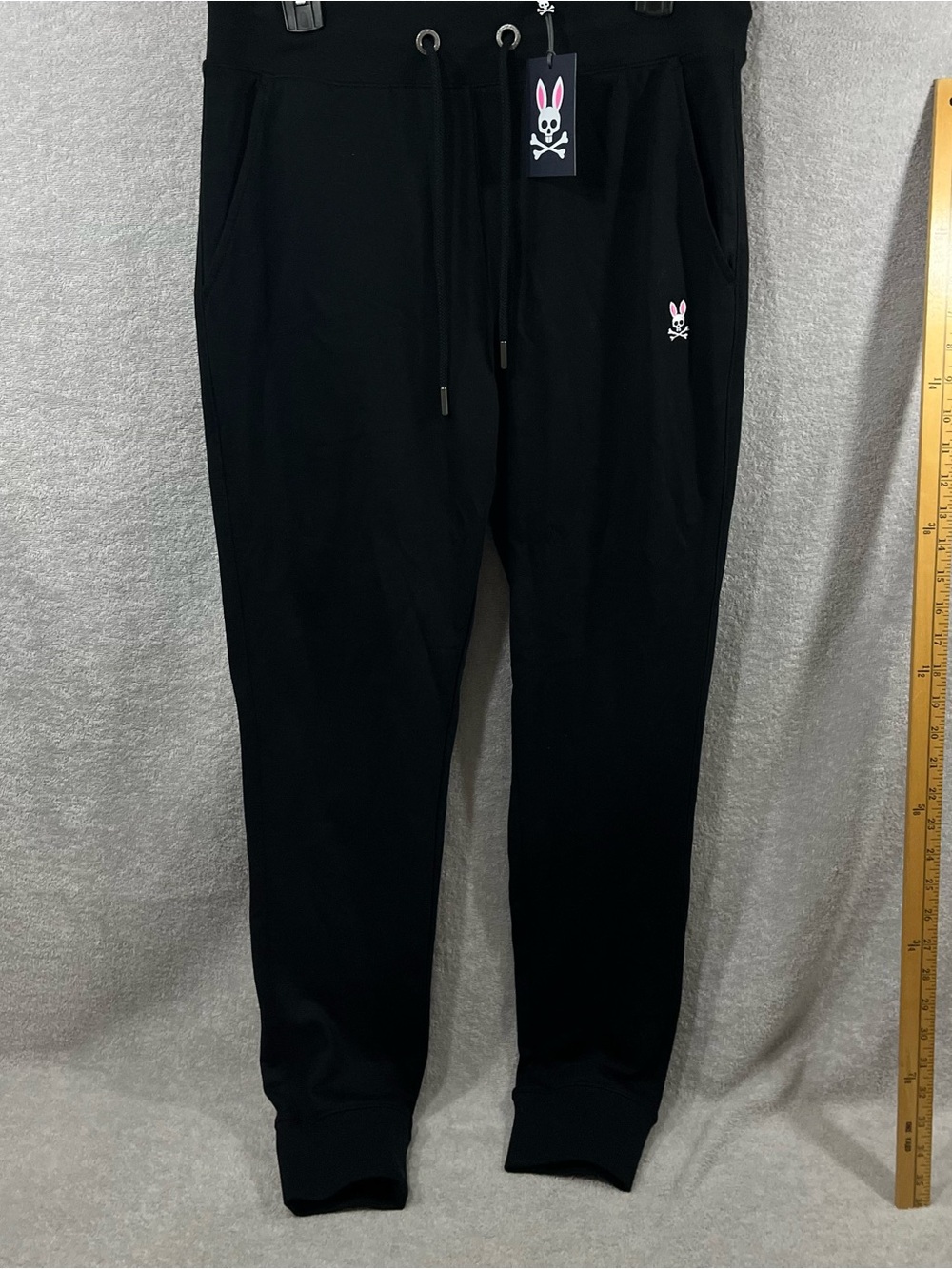 Psycho Bunny Mens Small Black Embroidered French Terry Sweatpants Joggers NWT